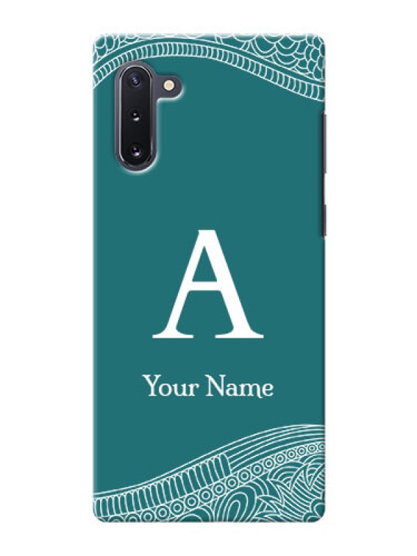 Custom Galaxy Note 10 Mobile Back Covers: line art pattern with custom name Design