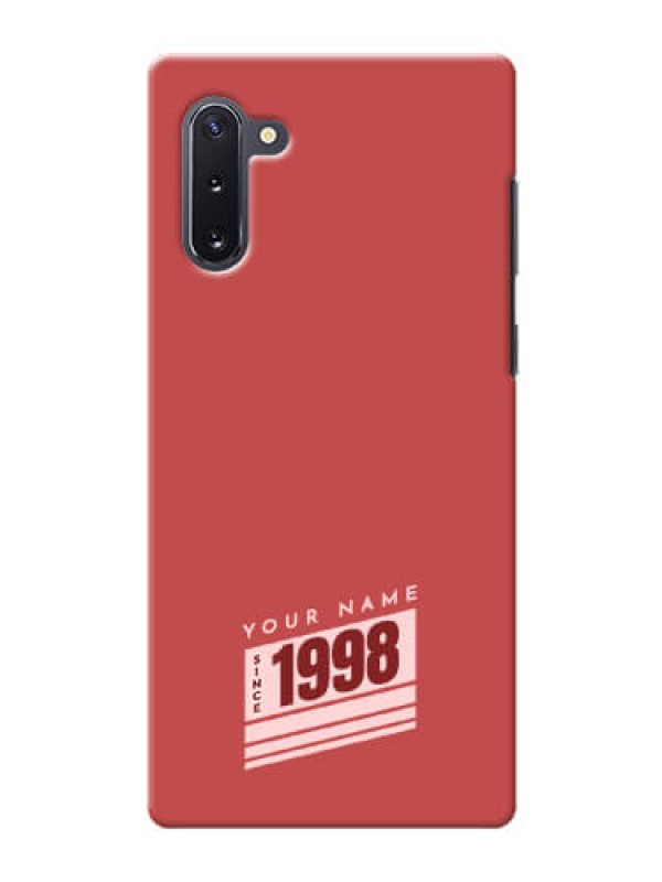 Custom Galaxy Note 10 Phone Back Covers: Red custom year of birth Design
