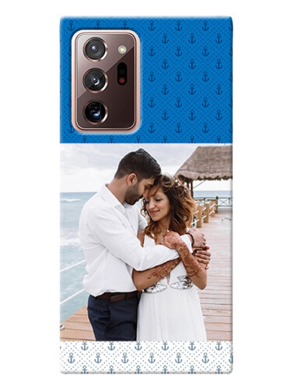 Custom Galaxy Note 20 Ultra Mobile Phone Covers: Blue Anchors Design
