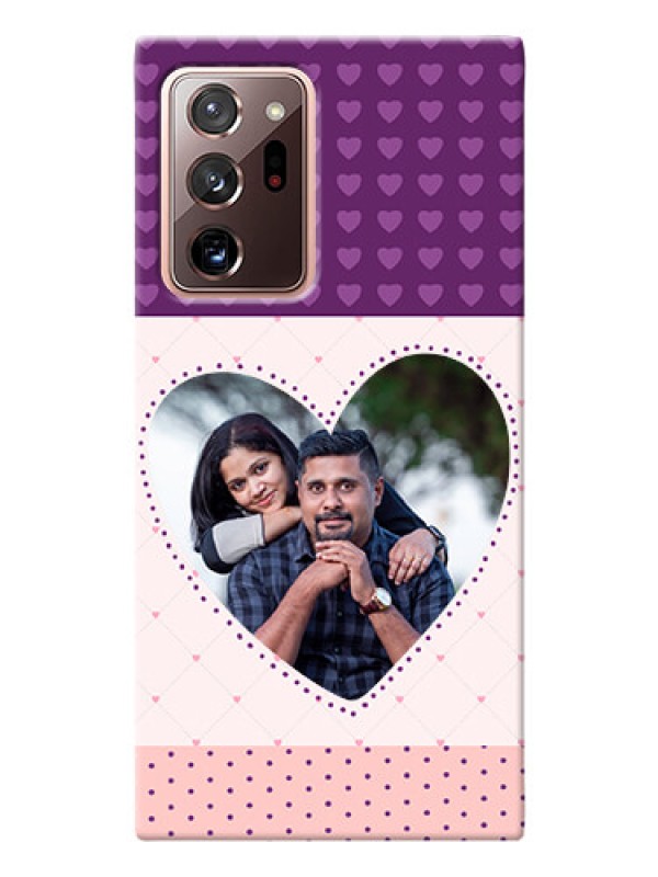 Custom Galaxy Note 20 Ultra Mobile Back Covers: Violet Love Dots Design