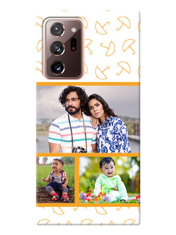 Custom Galaxy Note 20 Ultra Personalised Phone Cases: Yellow Pattern Design