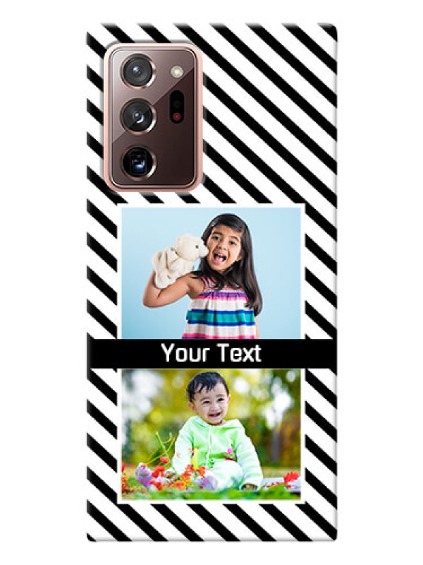 Custom Galaxy Note 20 Ultra Back Covers: Black And White Stripes Design