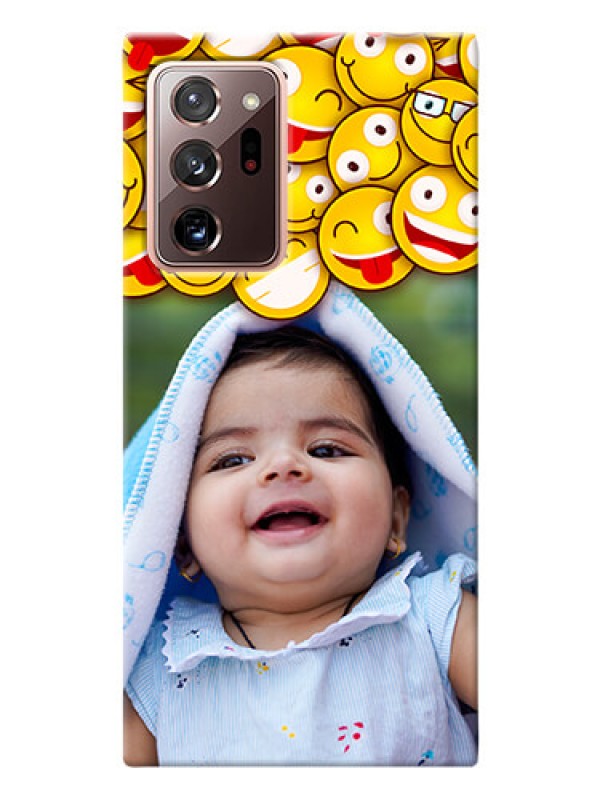 Custom Galaxy Note 20 Ultra Custom Phone Cases with Smiley Emoji Design