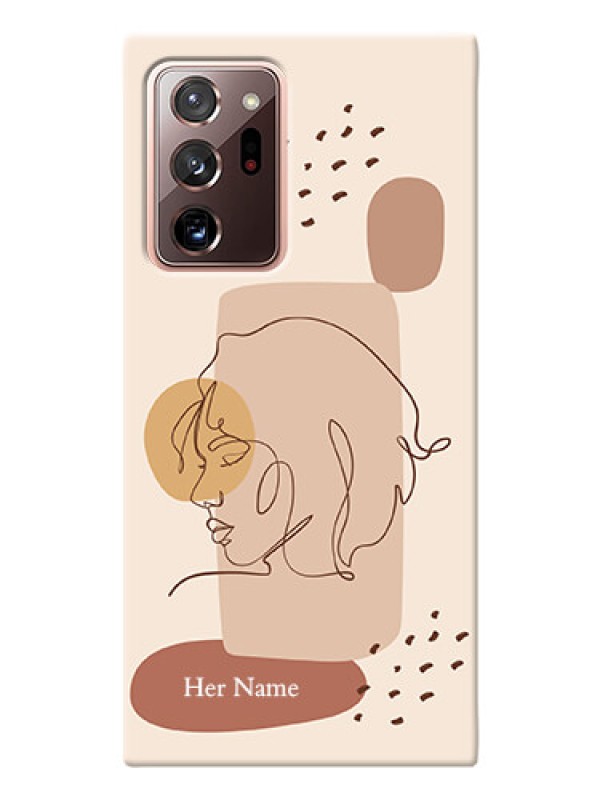 Custom Galaxy Note 20 Ultra Custom Phone Covers: Calm Woman line art Design