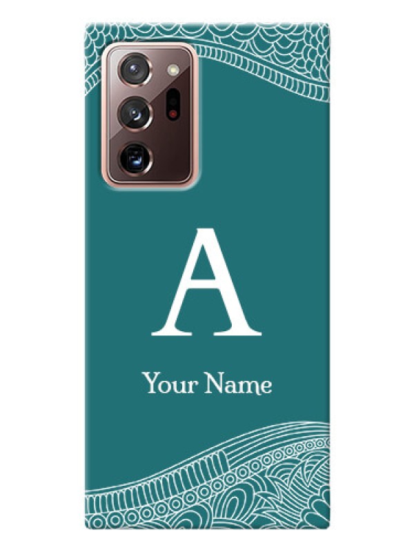 Custom Galaxy Note 20 Ultra Mobile Back Covers: line art pattern with custom name Design