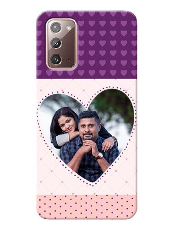 Custom Galaxy Note 20 Mobile Back Covers: Violet Love Dots Design