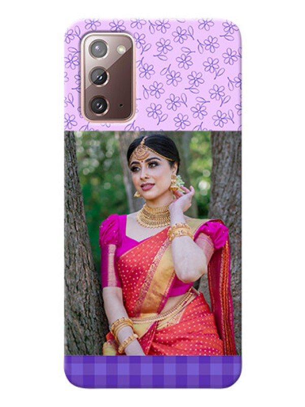 Custom Galaxy Note 20 Mobile Cases: Purple Floral Design