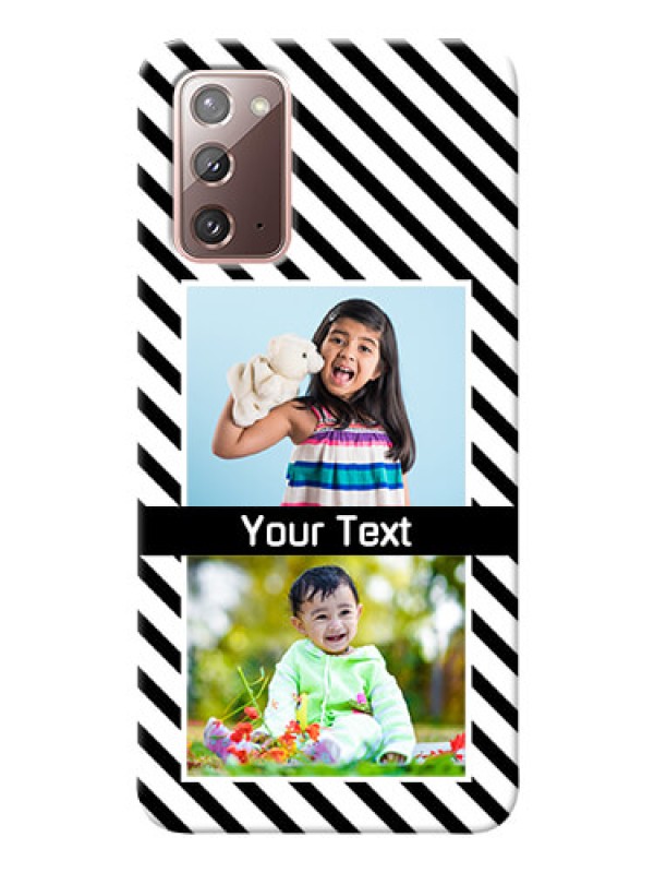 Custom Galaxy Note 20 Back Covers: Black And White Stripes Design