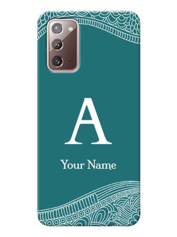 Custom Galaxy Note 20 Mobile Back Covers: line art pattern with custom name Design