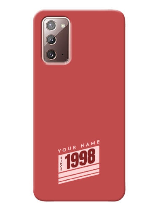 Custom Galaxy Note 20 Phone Back Covers: Red custom year of birth Design