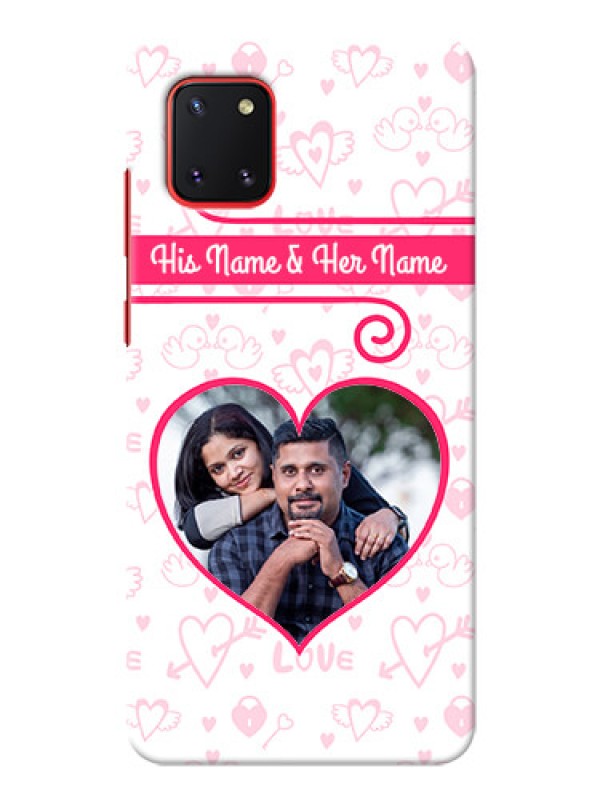 Custom Galaxy Note 10 Lite Personalized Phone Cases: Heart Shape Love Design
