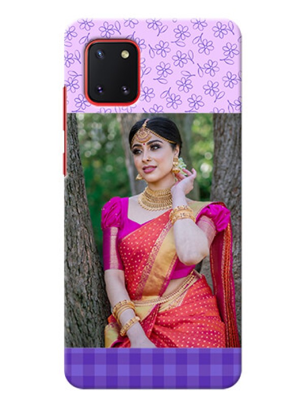 Custom Galaxy Note 10 Lite Mobile Cases: Purple Floral Design