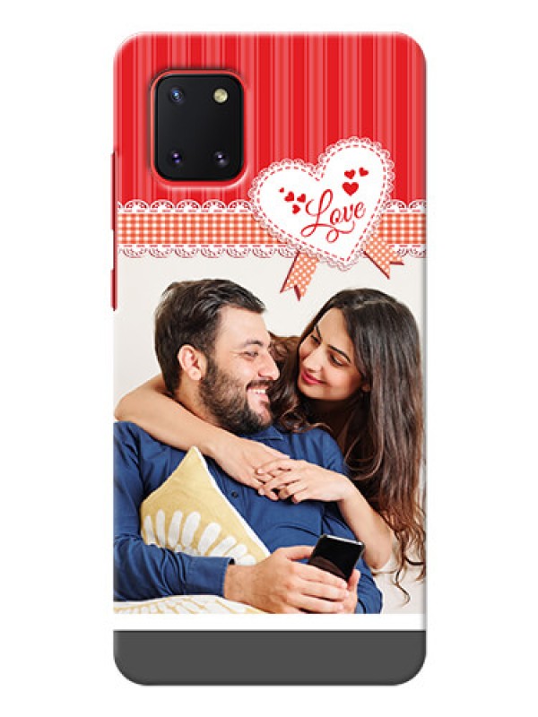 Custom Galaxy Note 10 Lite phone cases online: Red Love Pattern Design