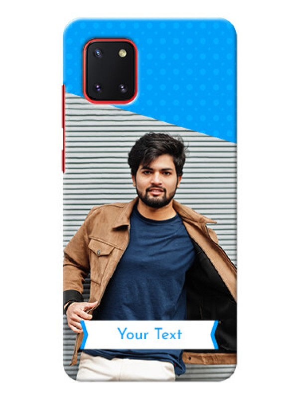 Custom Galaxy Note 10 Lite Personalized Mobile Covers: Simple Blue Color Design