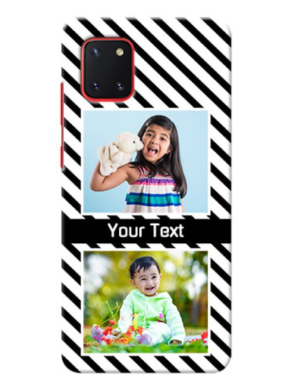 Custom Galaxy Note 10 Lite Back Covers: Black And White Stripes Design