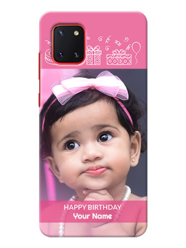 Custom Galaxy Note 10 Lite Custom Mobile Cover with Birthday Line Art Design