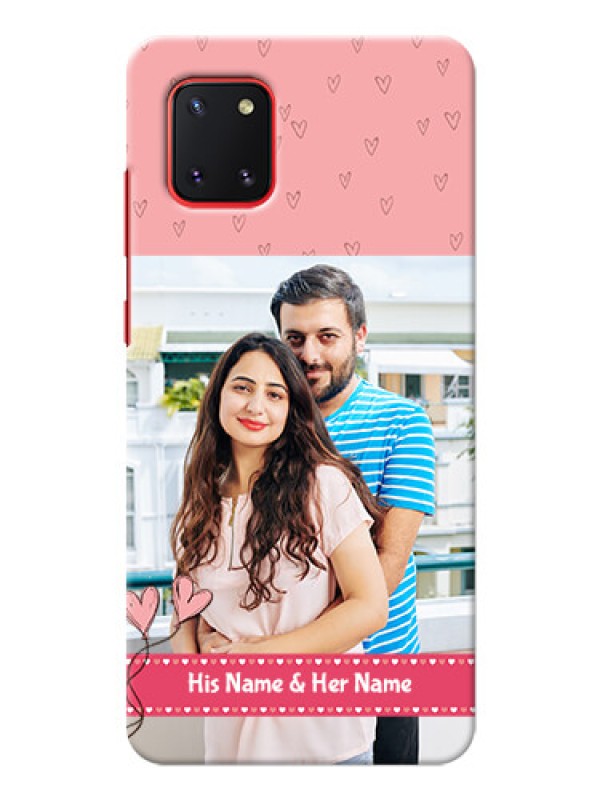 Custom Galaxy Note 10 Lite phone back covers: Love Design Peach Color