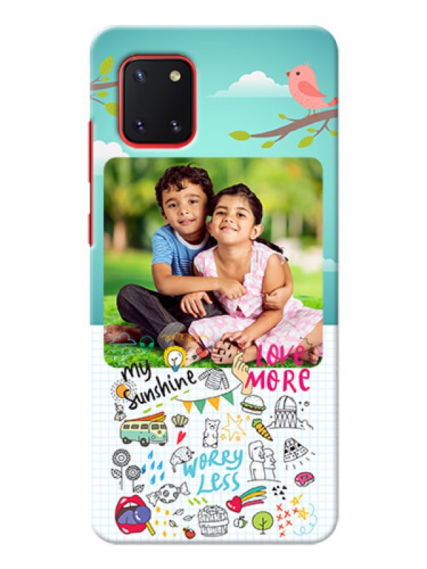 Custom Galaxy Note 10 Lite phone cases online: Doodle love Design