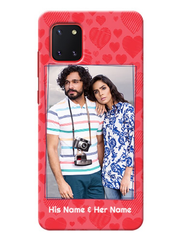 Custom Galaxy Note 10 Lite Mobile Back Covers: with Red Heart Symbols Design