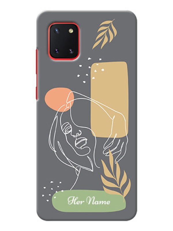 Custom Galaxy Note10 Lite Phone Back Covers: Gazing Woman line art Design