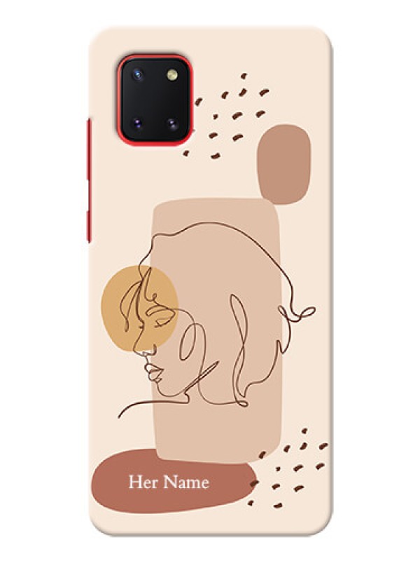 Custom Galaxy Note10 Lite Custom Phone Covers: Calm Woman line art Design