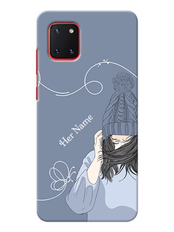 Custom Galaxy Note10 Lite Custom Mobile Case with Girl in winter outfit Design
