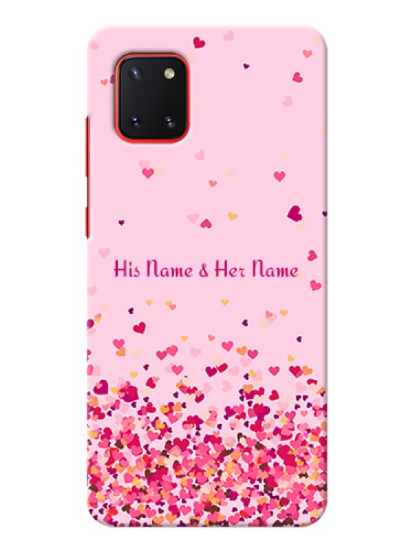 Custom Galaxy Note10 Lite Phone Back Covers: Floating Hearts Design