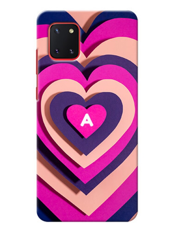 Custom Galaxy Note10 Lite Custom Mobile Case with Cute Heart Pattern Design