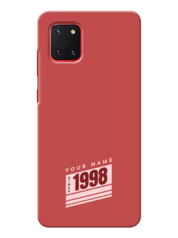 Custom Galaxy Note10 Lite Phone Back Covers: Red custom year of birth Design