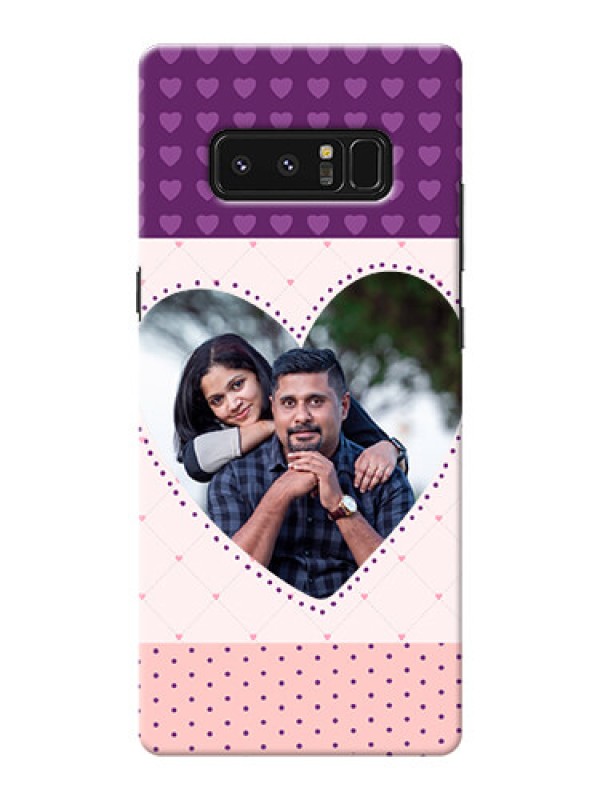 Custom Samsung Galaxy Note8 Violet Dots Love Shape Mobile Cover Design