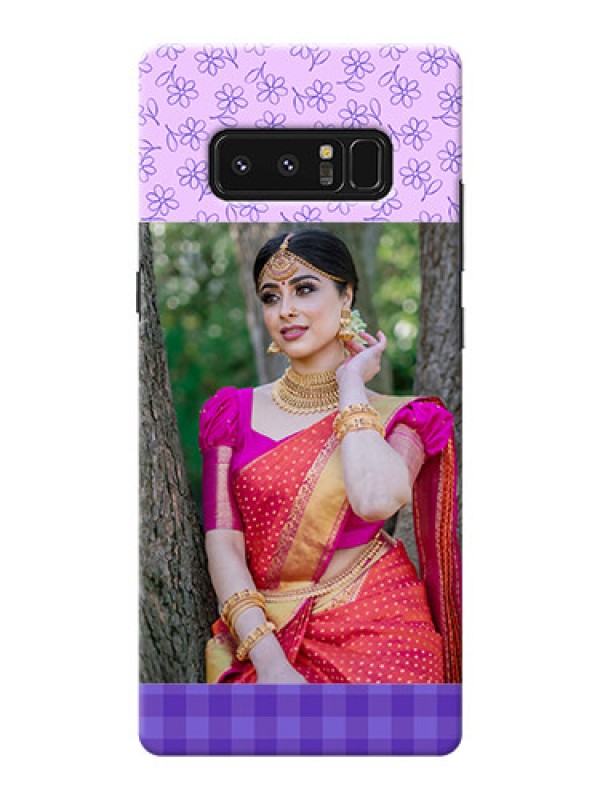 Custom Samsung Galaxy Note8 Floral Design Purple Pattern Mobile Cover Design