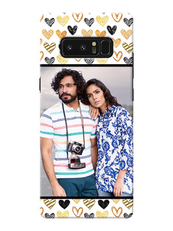 Custom Samsung Galaxy Note8 Colourful Love Symbols Mobile Cover Design