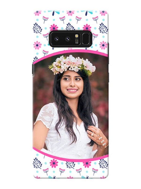 Custom Samsung Galaxy Note8 Colourful Flowers Mobile Cover Design