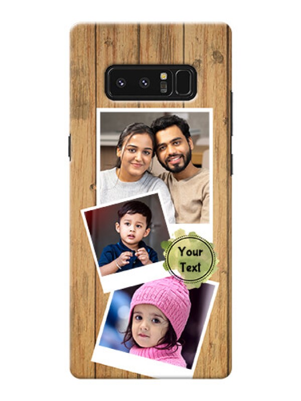 Custom Samsung Galaxy Note8 3 image holder with wooden texture  Design