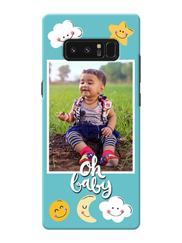 Custom Samsung Galaxy Note8 kids frame with smileys and stars Design