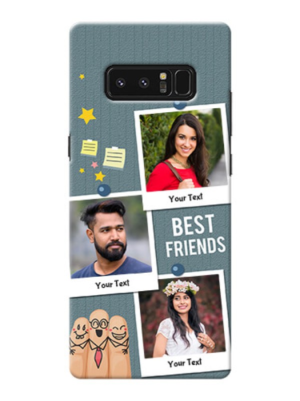 Custom Samsung Galaxy Note8 3 image holder with sticky frames and friendship day wishes Design