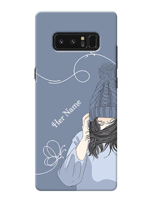 Custom Galaxy Note8 Custom Mobile Case with Girl in winter outfit Design