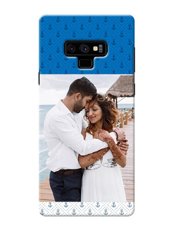 Custom Samsung Galaxy Note 9 Mobile Phone Covers: Blue Anchors Design