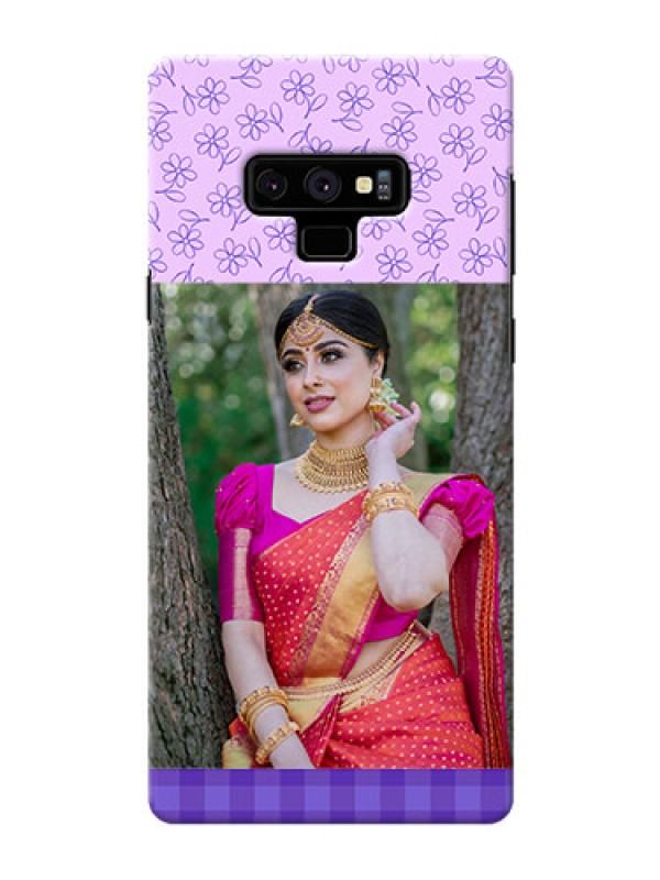 Custom Samsung Galaxy Note 9 Mobile Cases: Purple Floral Design