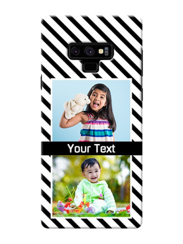 Custom Samsung Galaxy Note 9 Back Covers: Black And White Stripes Design