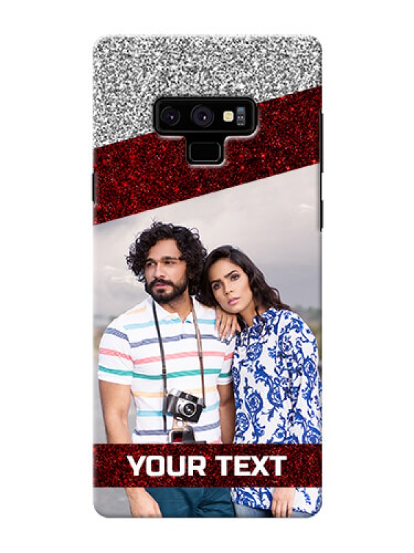 Custom Samsung Galaxy Note 9 Mobile Cases: Image Holder with Glitter Strip Design