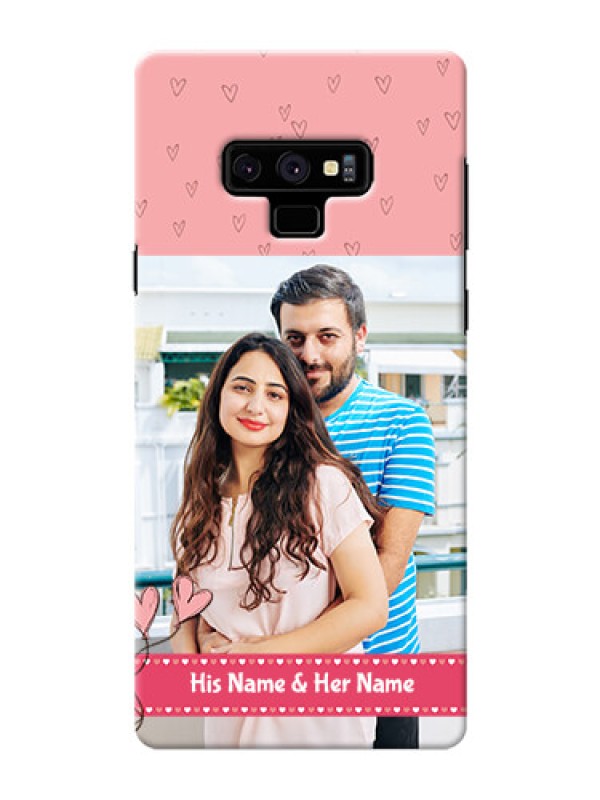 Custom Samsung Galaxy Note 9 phone back covers: Love Design Peach Color