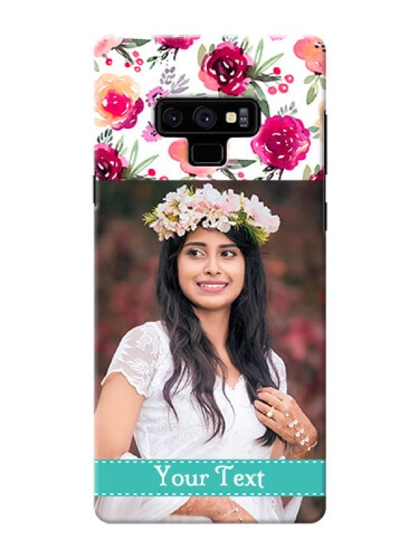 Custom Samsung Galaxy Note 9 Personalized Mobile Cases: Watercolor Floral Design