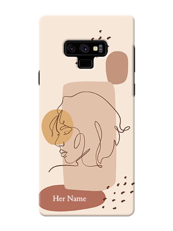 Custom Galaxy Note9 Custom Phone Covers: Calm Woman line art Design