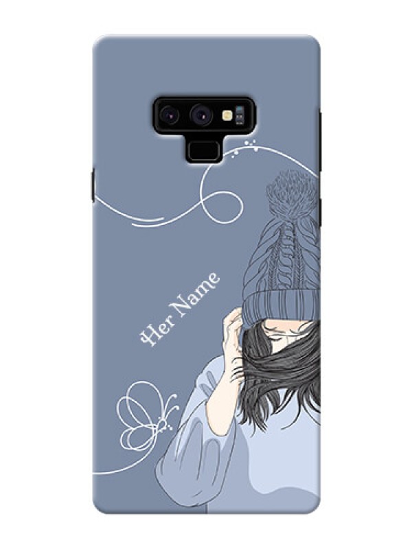 Custom Galaxy Note9 Custom Mobile Case with Girl in winter outfit Design