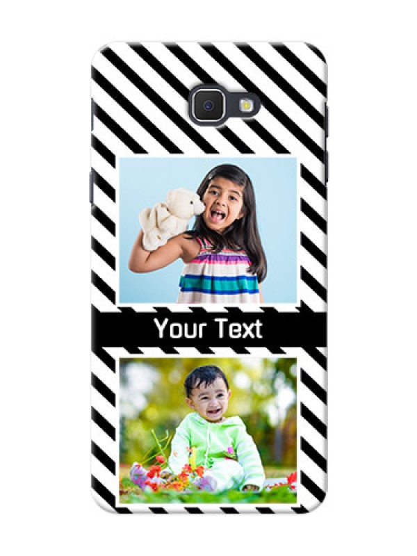 Custom Samsung Galaxy On5 (2016) 2 image holder with black and white stripes Design