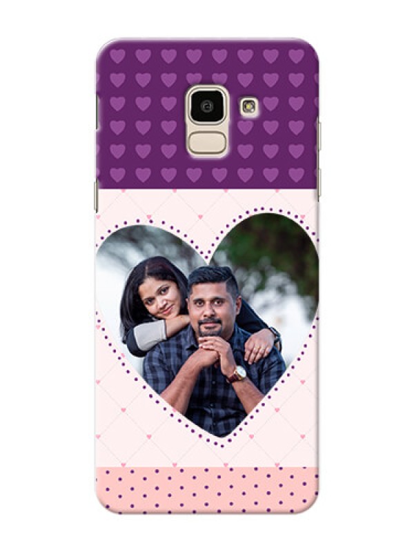 Custom Samsung Galaxy On6 (2018) Violet Dots Love Shape Mobile Cover Design