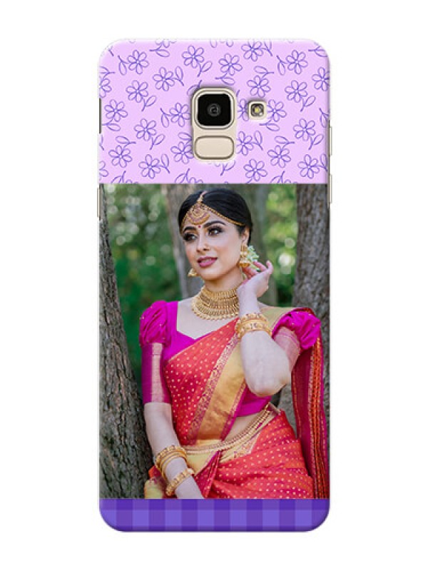Custom Samsung Galaxy On6 (2018) Floral Purple Pattern Mobile Cover Design
