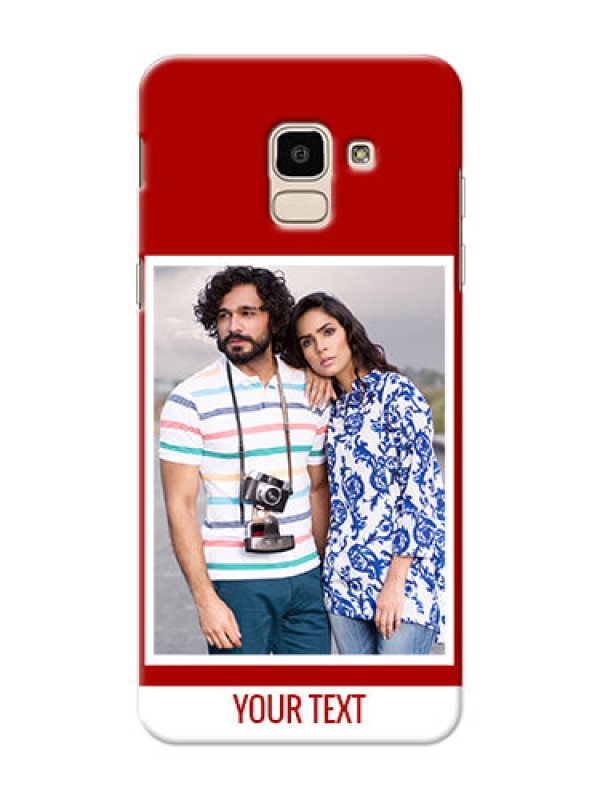 Custom Samsung Galaxy On6 (2018) Simple Red Colour Mobile Cover  Design