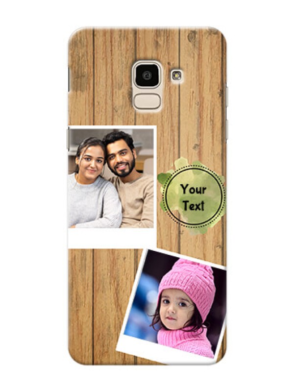 Custom Samsung Galaxy On6 (2018) 3 image holder with wooden texture  Design